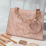 Qfdian Japanese Sweet Kawaii Women's Handbags Transparent Casual Streetwear Ita Bags Y2k Aesthetic Chic All Match Shoulder Underarm Bag