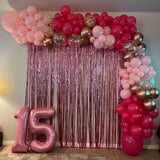 Qfdian  100pcs Hot Pink Maca Pink Balloons Arch Kit for Wedding, Birthday, Baby Shower, Princess Theme Party Decorations