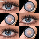 Qfdian 1 Pair Color Contact Lenses for Eyes Cosmetics Blue Contact Lenses Brown High Quality Natural Contact Lenses Gray Lenses