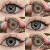 Qfdian  Contact Lenses Beauty Eyes Color Lenses Makeup Natural Black Lens Cosmetics Gray Eye Lenses Makeup Green Beauty Colorcon