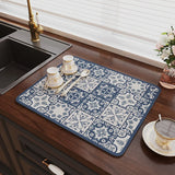 Qfdian  High-end Kitchen Countertop Drain Mat Diatom Mud Suction Mat Tableware Drying Coaster Washable Modern Simplicity Light Luxury