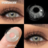 Qfdian  1Pair Big Eyes Gray Lenses Korean Natural Lenses Color Contact Lens Eyes Brown Blue Beautiful Pupil Lentes Cosmetics
