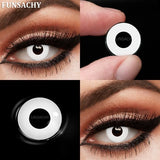 Qfdian  Cosplay White Contact Lenses for Eyes Anime Role Playing Lens Halloween Cosplay Black Contacts Yearly Cosmetics Pupils