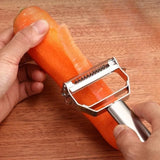 Qfdian 1pcs Stainless Steel Multi-function Peeler Slicer Vegetable Fruit Potato Cucumber Grater Portable Sharp Kitchen Accessories Tool