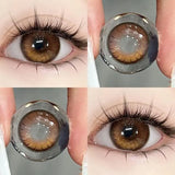 Qfdian 2Pcs Korea Colored Contact Lenses Prescription Myopia Degree -0.00 to-8.00 Blue Makeup Soft Lens Eye Beauty Pupil Lan Cat