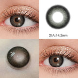 1 Pair/2pcs Fashion Natural Brown Lenses 14mm Colored Contact Lenses For Eyes Small Beautiful Pupil with Myopia Degree