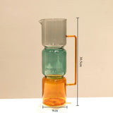 Qfdian  European Style Multicolour Glass Creative Double-layer Glass Transparent Vase Hydroponics Flower Pot Home Desk Decoration