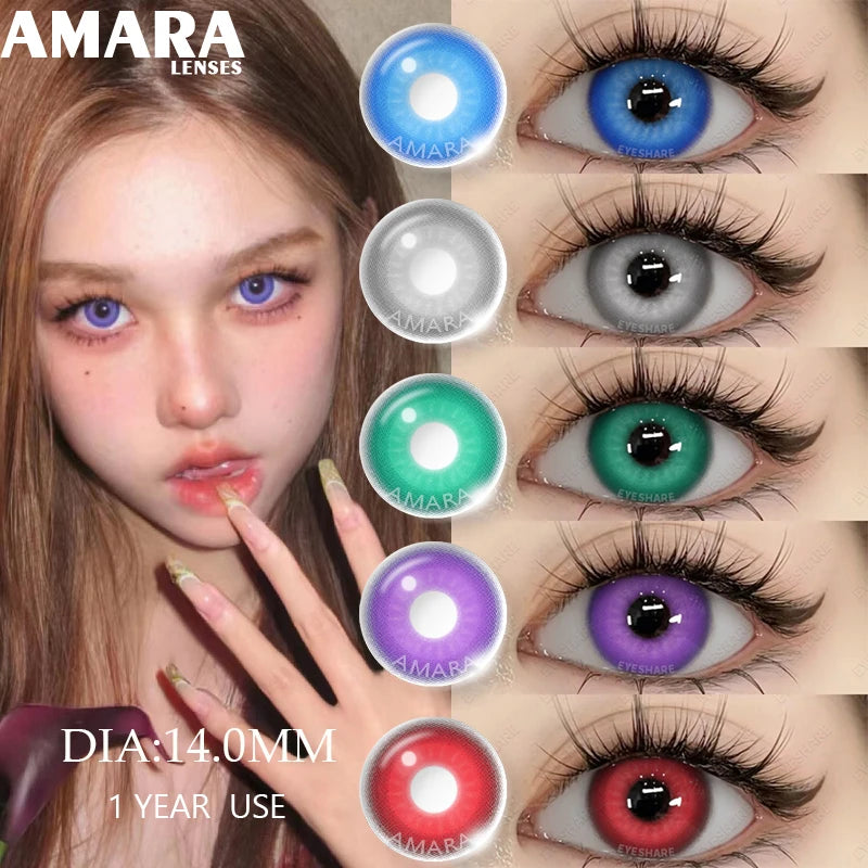 AMARA Cosplay Color Contact Lenses for Eyes Yearly Makeup Halloween Masquerade Beauty Contact Lenses Eye Christmas Party