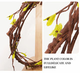 Qfdian  300cm Wall Hanging Rattan Trunk Flexible Vines Artificial Plants Tree Twigs Cherry Fake Branches for Wedding Garden Decor