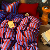 Qfdian  High Quality Beauty Bedding Set Plaid Duvet Cover Bed Sheet Set With Pillowcases Adult Dormitory Queen Size Winter Home Decor