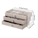 Qfdian  3/5Layer Flannel Jewelry Box Earring Necklace Ring Boxes Jewelry Dustproof Tabletop Organizers Multifunctional Storage Box Gifts