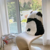 Qfdian Cute Panda Wool Fluffy White Carpet Kitchen Living Room Home Decoration Carpet Children Bedroom Sofa Entrance Door Mat