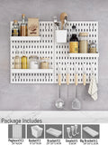 Qfdian Pegboard Combination Wall Organizer Kit and Accessories,Wall Mount Display Peg Board Panel Organizer and Storage for Home Office