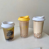 Qfdian  Korea Simple Iced American Coffee Cup Tritan Plastic Water Bottle For Women Transparent Coffee Cup Office Milk Matcha Tea Drink