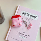 Qfdian  Contrasting cherry is suitable for AirPods pro2 protective case airpods4 protective case active noise reduction apple