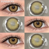 Qfdian  1 Pair New Color Contact Lenses for Eye Beautiful Pupil Fashion Blue Soft Lenses Gray Natural Contacts Yearly Cosmetics