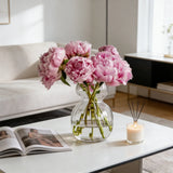 Qfdian  European Style Simple Transparent Glass Vase Hydroponic Flower Vase Dining Table Decoration Nordic Living Room Home Decoration