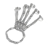 1pc Popular Retro Distressed Skull Bracelet Dark Punk Style Connected Finger Bracelet Subculture Niche Design Accessory