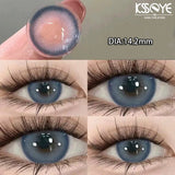 Qfdian 2Pcs Blue Color Contact Lenses with Myopia Diopter High Quality Eye Contacts Beauty Pupil Makeup Yearly Use Fast Shipping