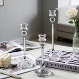 Qfdian  European Transparent Crystal Diamond Candle Holder Romantic Candlelight Dinner Candlestick Weddings Table Home Room Decor
