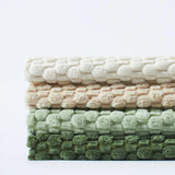 Qfdian  double-sided design Throw pillows cover Soft Boho style Square pillowcases Farm Neutral Nordic Home Decor Striped Corduroy 1PC