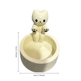 Qfdian Cute Kitten Candle Candlestick Cartoon Cat Aromatherapy Candle Holder Durable Birthday Gift Ornament