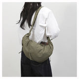 Qfdian Nylon Vintage Women Trendy Shoulder Bag Grunge Fashion Casual All Match Handbags Y2k Aesthetic Simple Office Lady Crossbody Bags