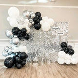 Qfdian  Black Silver Balloons Arch Garland Kit Graduation Decor New Year Ballon Garland Kid Birthday Party Baby Shower Decoration Globos