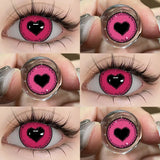 Qfdian  Cosplay Contact Lens Makeup Colored Pupils Cosmetics Beauty Red  Lenses Woman Cosplay Pink Pupils Halloween Color Contacts