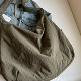 Qfdian Large Oxford Hobos Bags Women Solid Cloth Shoulder Bags Korea Style Canvas Packages Unisex Strong Big Leisure Or Travel Bags