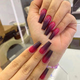 Qfdian 24Pcs Extra Long Square Fake Nail with Glue 3D Little Bear Bow Design False Nails White French Press on Nails Wearable Manicure