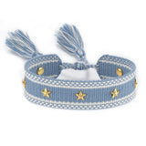 Qfdian Hand Woven Bracelets Adjustable Studded Stars Bracelet Fashion Jewelry Gifts