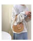 Qfdian 2025 New Y2k Aesthetic Simple Fairy Underarm Bag Women Trendy All Match Top-Handle Bags Vintage Casual Fashion Shoulder Handbags