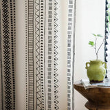 Qfdian Boho Window Curtains with Tassels Geometric Print Country Style Room Darkening Curtain Panel for Bedroom Living Room, 1 Piece