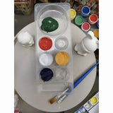 Qfdian  ‌Mini Jewelry Tray Ceramic Watercolor Palette Square Painting Mixing Tray Portable Art Supplies for Journal Watercolor Painting