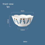 Qfdian  Japanese Hand-painted Flower Tableware, Ceramic Dessert Dishes, Dessert Pastry, Heart, amphora Plate, Lace Bowl, Retro, Creative