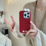 Qfdian 3D cute sleeping cat ins points shell for iphone 14pro 13 16 15 pro max 12 14 11 15promax 16pro autume winter leather phone case