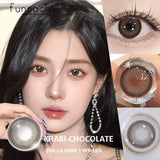 Qfdian  2pcs Colored Contact Lenses Brown Eyes Lenses Gray Lenses Blue Pupils Natural Eye Lens Colored Contacts Eye Cosmetics