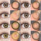 Qfdian  1pair Brown Colored Contact Lenses for Eyes Natural Brown Contact Eyes Lenses Color Lens Contacts Yearly Beauty Pupils