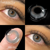 Qfdian  1 pair Gray Colorcon Contact Lenses for Eyes Beautiful Lenses Cosmetics Pupil Blue Lens Big Eyes Contacts Lens Yearly