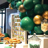 Qfdian  Dark Green Balloons Garland Arch Kit Metallic Gold Green Balloon Jungle Safari Theme Birthday Party Decorations Wedding Globos