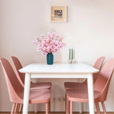 Qfdian  Artificial Peach Blossom Party Decorations Fake Flowers Fake Plants Silk Flowers Arrangement for Wedding Home Office DIY Decor