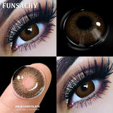 Qfdian  1Pair New Colored Contact Lenses for Eyes Big Black Eye Lens Natural Yearly Cosmetics Beauty Women Men Pupils Fast Ship