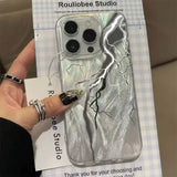 Qfdian Cool Black and White Lightning Phone Case for IPhone 16 11 12 13 14 15 Pro Max XR XS X 7 8 Plus SE 22 Chiffon Texture Back Cover