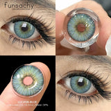 Qfdian  Color Contact Lenses for Eyes 1 Pair Gray Fashion Cosmetic Lenses Green Pupils Gray Natural Eye Contacts Women Eye Lens