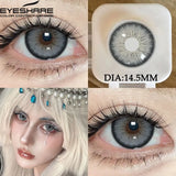 Qfdian 1Pair Natural Colored Contact Lenses 1Pair Beauty pupillents Yearly Grey Pupils Brown Contacts New Cosmetic