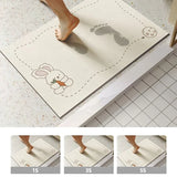 Qfdian Bathroom Carpet Toilet Foot Mats Absorbent Bathroom Mat Diatom Mud Floor Mat Non-Slip Bath Rug Toilet Doormat Quick Drying Rugs
