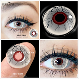 Qfdian Cosplay Contact Lenses 1Pair Colored Contact Lenses for Eyes Black Lenses White Eye Lenses Contact Lenses for Halloween
