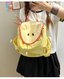 Qfdian Nylon Contrast Color Patchwork Schoolbags Women Students All Match Travel Bags Cartoon Casual Y2k Aesthetic Backpacks Trendy