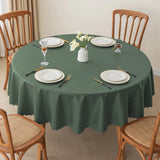 Qfdian  Solid Color Circular Tablecloth Waterproof Oil Proof Dustproof Dining Table Decoration Hotel Restaurant Tablecloth Cover Cloth